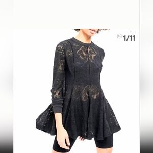Free People Coffee in the Morning Lace Dress Tunic sz XS